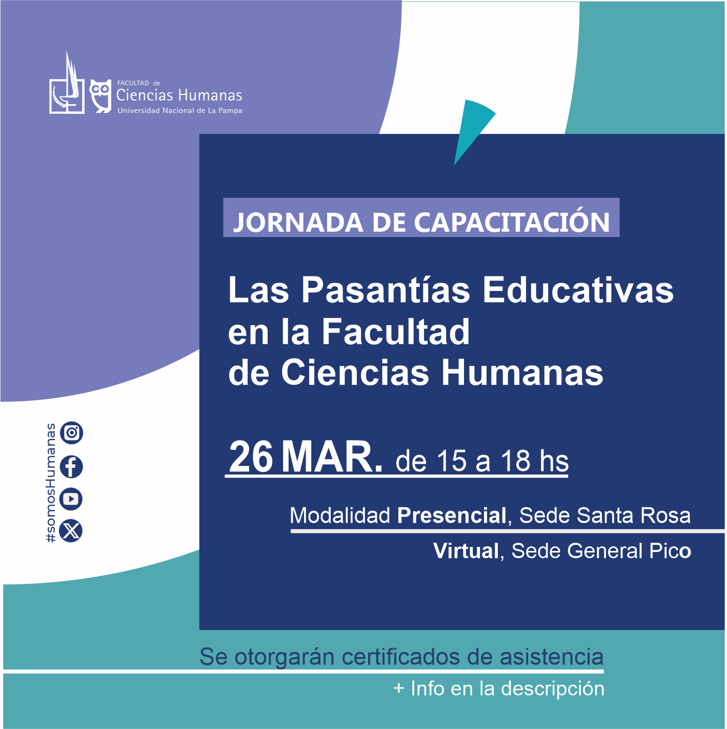 Jornada de capacitación Las Pasantías Educativas en la Facultad de Ciencias Humanas